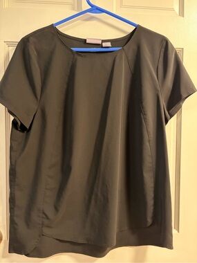 Willow Blossom Black Short-Sleeve Lightweight Blouse
